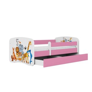 Łóżko Babydreams różowe Zwierzęta z szufladą materac piankowy 160×80 1053950 Łóżko Babydreams różowe Zwierzęta z szufladą materac piankowy 160×80 1053950
