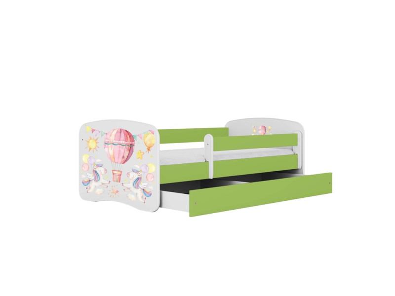 Łóżko Babydreams zielone Balonik z szufladą materac piankowy 180x80 1054474