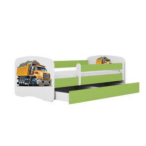 Łóżko Babydreams zielone Ciężarówka z szufladą materac piankowy 160×80 1054097 Łóżko Babydreams zielone Ciężarówka z szufladą materac piankowy 160×80 1054097