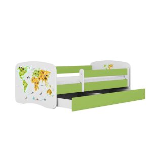 Łóżko Babydreams zielone Mapa z szufladą materac piankowy 140×70 1054215 Łóżko Babydreams zielone Mapa z szufladą materac piankowy 140×70 1054215