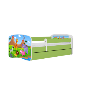 Łóżko Babydreams zielone Safari z szufladą materac piankowy 160×80 1054231 Łóżko Babydreams zielone Safari z szufladą materac piankowy 160×80 1054231