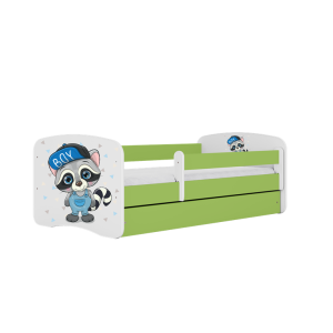 Łóżko Babydreams zielone Szop z szufladą materac piankowy 180×80 1053932