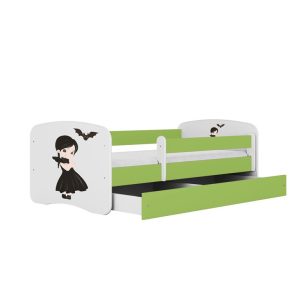 Łóżko Babydreams zielone Wednesday z szufladą materac piankowy 180×80 1054314