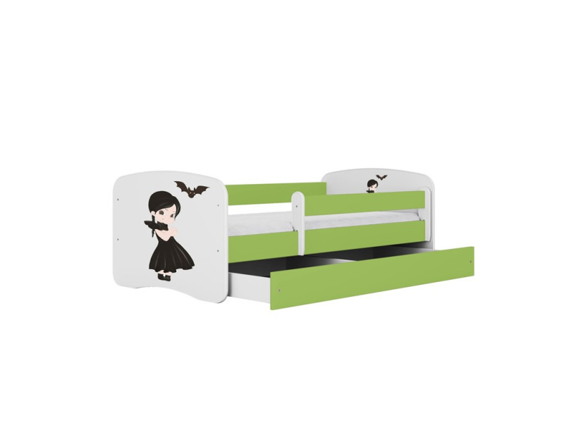 Łóżko Babydreams zielone Wednesday z szufladą materac piankowy 180x80 1054314