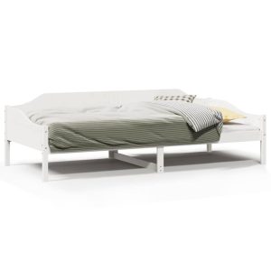 Łóżko bez materaca białe 80×200 cm lite drewno sosnowe 479516 Łóżko bez materaca białe 80×200 cm lite drewno sosnowe 479516