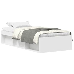 Łóżko Białe Rama Łóżka Ze Stelażem Do Sypialni Pokoju 100×200 cm 824900 Łóżko Białe Rama Łóżka Ze Stelażem Do Sypialni Pokoju 100×200 cm 824900