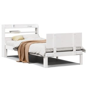 Łóżko Białe Rama Łóżka Ze Stelażem Do Sypialni Pokoju 100×200 cm 828029 Łóżko Białe Rama Łóżka Ze Stelażem Do Sypialni Pokoju 100×200 cm 828029