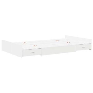 Łóżko Białe Rama Łóżka Ze Stelażem Do Sypialni Pokoju 120 x 190 cm 827005 Łóżko Białe Rama Łóżka Ze Stelażem Do Sypialni Pokoju 120 x 190 cm 827005