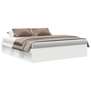 Łóżko Białe Rama Łóżka Ze Stelażem Do Sypialni Pokoju 180×200 cm 825022 Łóżko Białe Rama Łóżka Ze Stelażem Do Sypialni Pokoju 180×200 cm 825022