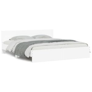 Łóżko Białe Rama Łóżka Ze Stelażem Do Sypialni Pokoju 180×200 cm 828083 Łóżko Białe Rama Łóżka Ze Stelażem Do Sypialni Pokoju 180×200 cm 828083