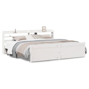 Łóżko Białe Rama Łóżka Ze Stelażem Do Sypialni Pokoju 180×200 cm 828400 Łóżko Białe Rama Łóżka Ze Stelażem Do Sypialni Pokoju 180×200 cm 828400