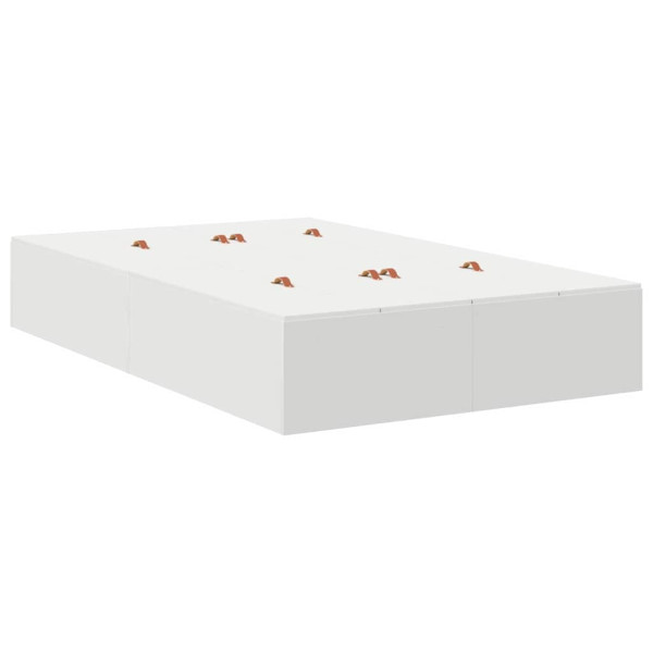 Łóżko Białe Rama Łóżka Ze Stelażem Do Sypialni Pokoju 190 x 120 x 31.5 cm 824935