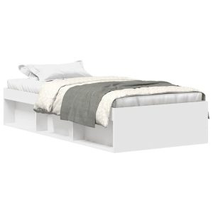 Łóżko Białe Rama Łóżka Ze Stelażem Do Sypialni Pokoju 90×200 cm 825018 Łóżko Białe Rama Łóżka Ze Stelażem Do Sypialni Pokoju 90×200 cm 825018