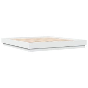 Łóżko Białe Rama Łóżka Ze Stelażem Do Sypialni Pokoju LED 180×200 cm 828074 Łóżko Białe Rama Łóżka Ze Stelażem Do Sypialni Pokoju LED 180×200 cm 828074