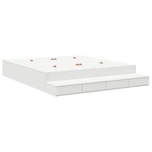 Łóżko Białe z Szufladami Rama Łóżka Ze Stelażem Pokój Sypialnia 828252 Łóżko Białe z Szufladami Rama Łóżka Ze Stelażem Pokój Sypialnia 828252