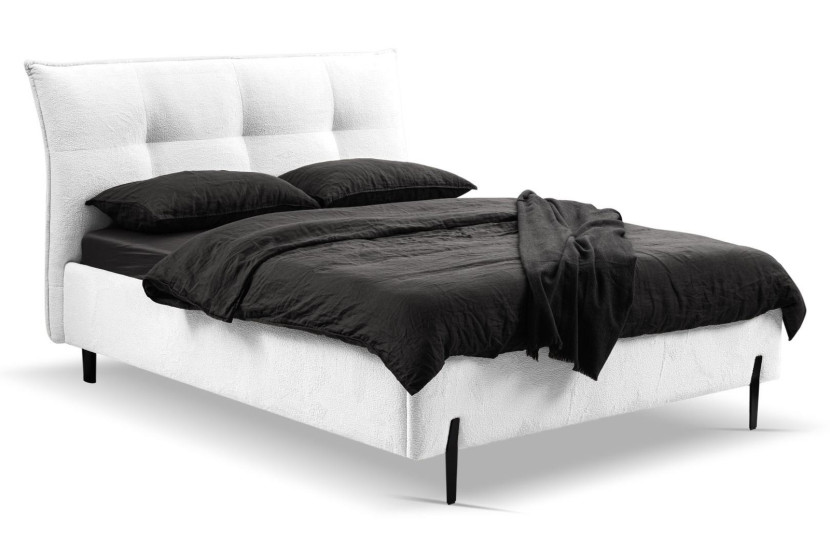 Łóżko Biscuit 160x200 cm białe Cosy z pojemnikiem na pościel 669647