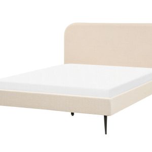Łóżko boucle 140×200 rama ze stelażem beżowe 436366 Łóżko boucle 140×200 rama ze stelażem beżowe 436366