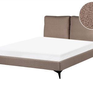 Łóżko boucle 140×200 rama ze stelażem brązowe 748314 Łóżko boucle 140×200 rama ze stelażem brązowe 748314