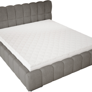 Łóżko boucle 160×200 Avilla do sypialni, stelaż metalowy – Szary 1052909