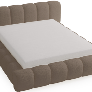 Łóżko boucle 160×200 Cloud stelaż metalowy, łóżko chmurka – Brązowy 1053457