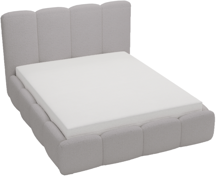 Łóżko boucle 160x200 Merkad, pojemnik, stelaż metalowy - Szary 1054674
