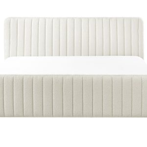 Łóżko boucle 180 x 200 cm złamana biel 562524 Łóżko boucle 180 x 200 cm złamana biel 562524