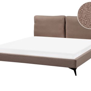 Łóżko boucle 180×200 rama ze stelażem brązowe 598732 Łóżko boucle 180×200 rama ze stelażem brązowe 598732