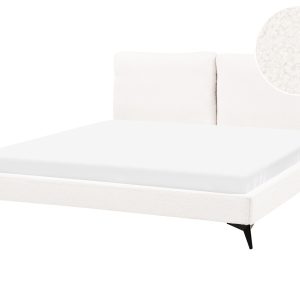 Łóżko boucle 180×200 rama ze stelażem złamana biel 748315 Łóżko boucle 180×200 rama ze stelażem złamana biel 748315