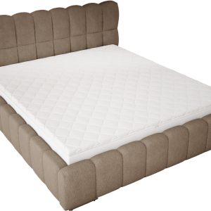 Łóżko boucle 200×200 Avilla do sypialni, stelaż metalowy – Brązowy 1053259 Łóżko boucle 200×200 Avilla do sypialni, stelaż metalowy – Brązowy 1053259