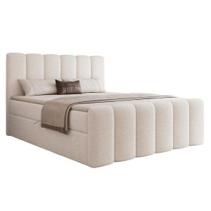 Łóżko boucle kontynentalne białe do sypialni BUBBL 750160 Łóżko boucle kontynentalne białe do sypialni BUBBL 750160