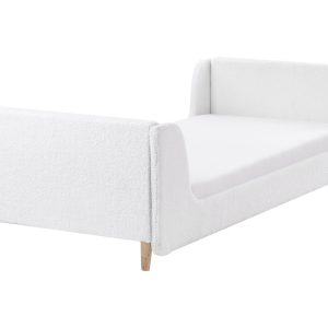 Łóżko boucle tapicerowane 90×200 cm złamana biel 729929 Łóżko boucle tapicerowane 90×200 cm złamana biel 729929
