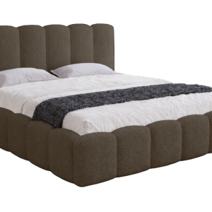 Łóżko boucle ze stelażem metalowym 180×200 Florent – Brązowy 1053555 Łóżko boucle ze stelażem metalowym 180×200 Florent – Brązowy 1053555