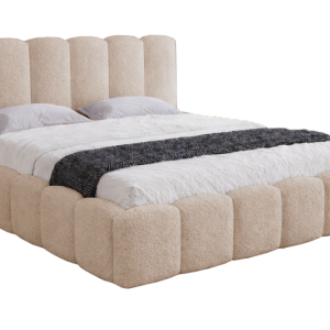 Łóżko boucle ze stelażem metalowym 200×200 Florent – Beżowy 1051978 Łóżko boucle ze stelażem metalowym 200×200 Florent – Beżowy 1051978