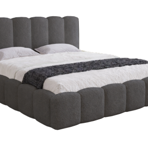 Łóżko boucle ze stelażem metalowym 200×200 Florent – Szary 1053139 Łóżko boucle ze stelażem metalowym 200×200 Florent – Szary 1053139