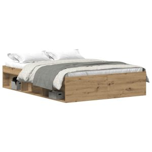 Łóżko Brązowe Artisan Rama Łóżka Ze Stelażem Do Pokoju Sypialni 135x190cm 824989 Łóżko Brązowe Artisan Rama Łóżka Ze Stelażem Do Pokoju Sypialni 135x190cm 824989