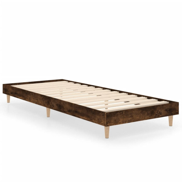 Łóżko Brązowe Rama Łóżka Ze Stelażem Do Sypialni Pokoju 75x190 cm 830375