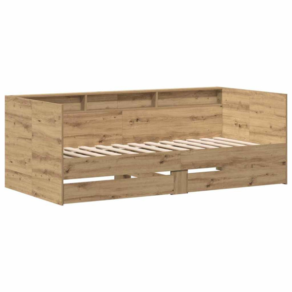 Łóżko Brązowe z Szufladami Rama Łóżka Ze Stelażem 90 x 200 cm 830417
