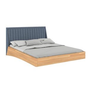 Łóżko bukowe lewitujące Visby ULF, 140×200, naturalny/denim 346202