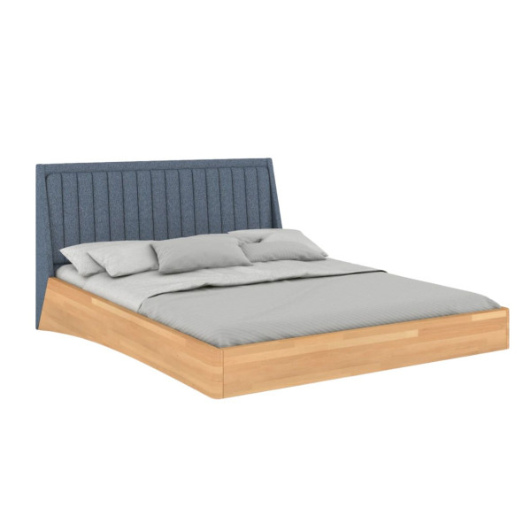 Łóżko bukowe lewitujące Visby ULF, 140x200, naturalny/denim 346202
