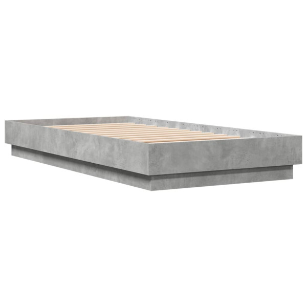 Łóżko Szare Rama Łóżka Ze Stelażem Do Pokoju Sypialni LED 75x190 cm 828365