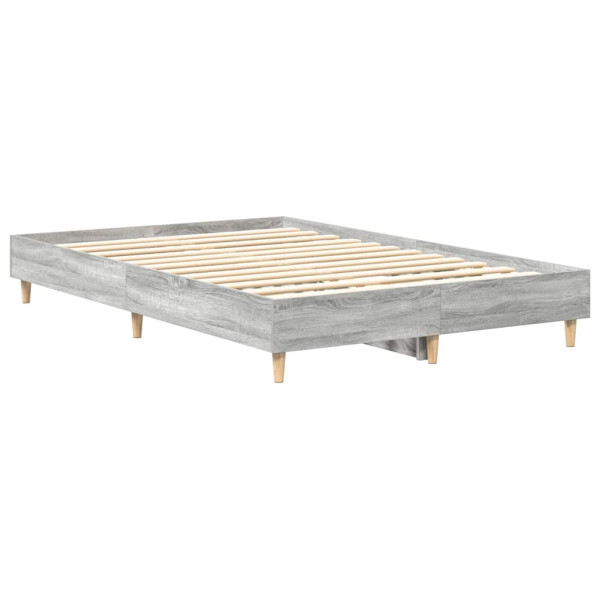 Łóżko Szare Rama Łóżka Ze Stelażem Do Sypialni Pokoju 120 x 190 cm 827639
