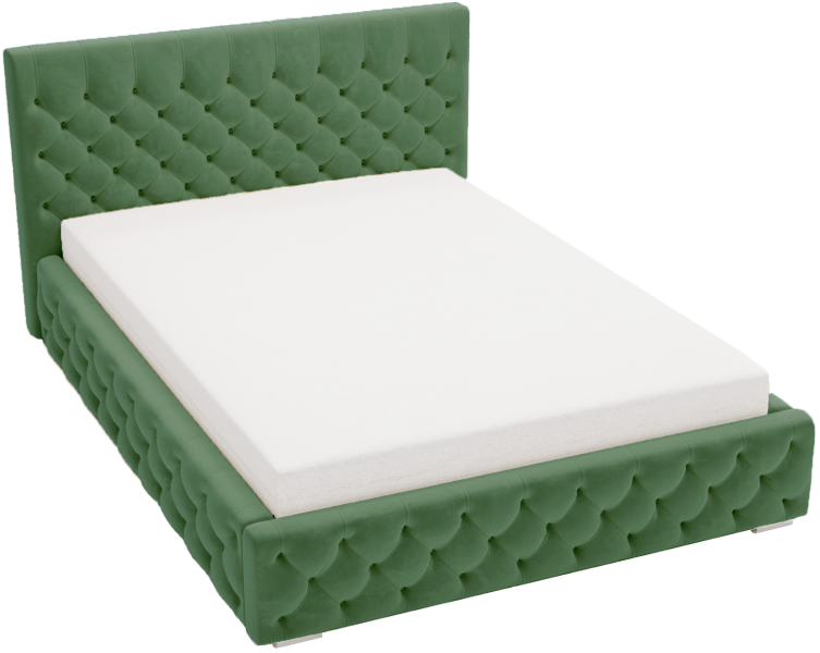 Łóżko tapicerowane 160x200 Elira, chesterfield, pojemnik - Zielony 1053686
