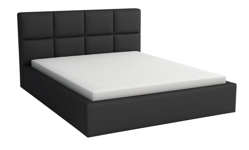 Łóżko tapicerowane 160x200 z materacem Alaska Czarne 239614