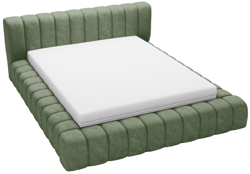 Łóżko tapicerowane 180x200 Como z metalowym stelażem - Zielony 1054755