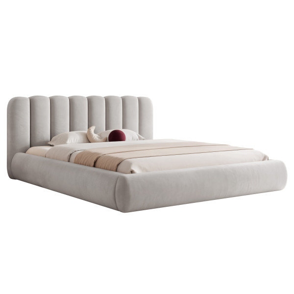 Łóżko tapicerowane 200x200 Veliv SLIM z pojemnikiem szare 1044418