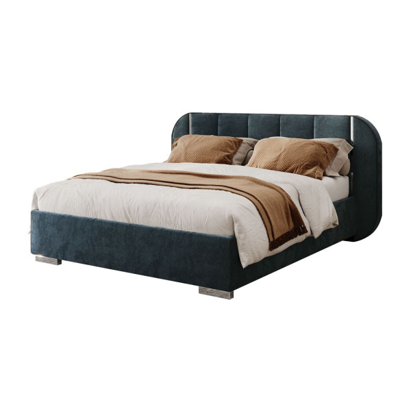 Łóżko tapicerowane AMARA SILVER, 140x200, Royal Velvet 233 847088