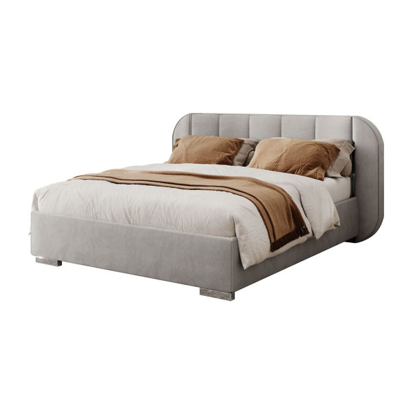 Łóżko tapicerowane AMARA SILVER, 160x200, Royal Velvet 251 847101