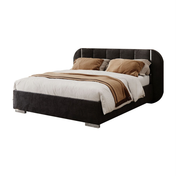 Łóżko tapicerowane AMARA SILVER, 160x200, Royal Velvet 254 847121