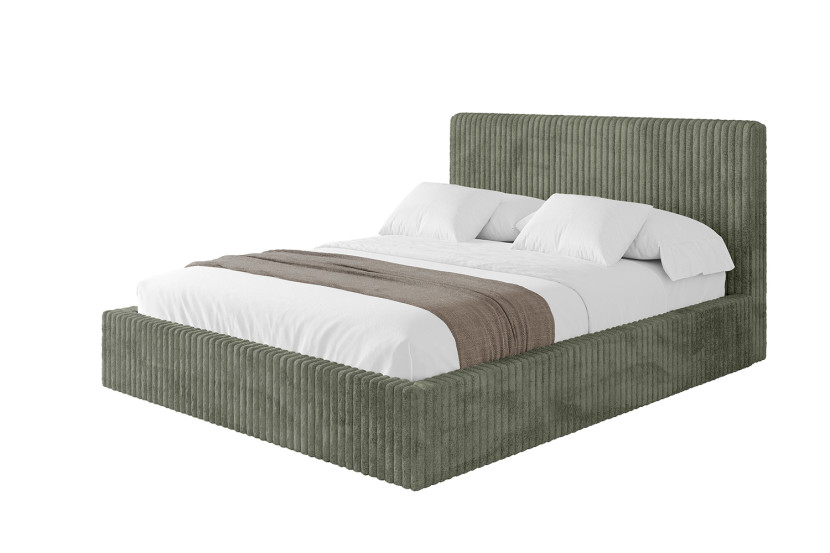 Łóżko tapicerowane bez materaca + pojemnik ALOVA-V1 180x200 Zielony 865526