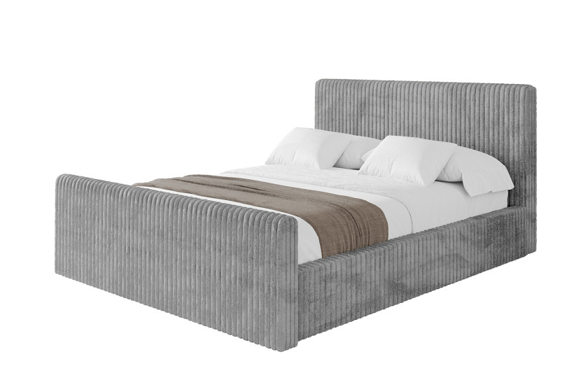 Łóżko tapicerowane bez materaca + pojemnik ALOVA-V1-Z 180x200 Szary 865613